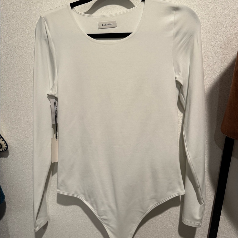 Babaton Aritizia white bodysuit, large, NWT
